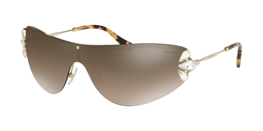 Miu Miu CORE COLLECTION MU66US Irregular Sunglasses  ZVN4O2-PALE GOLD 48-148-125 - Color Map gold