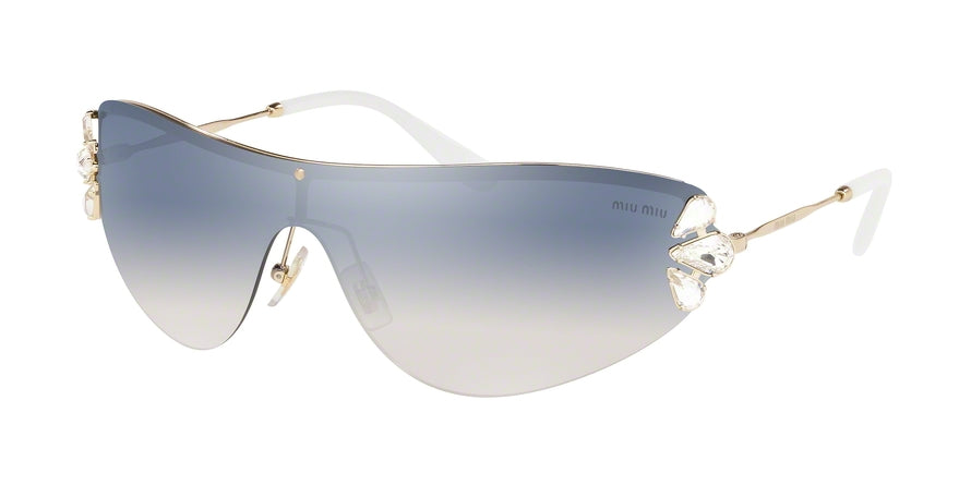 Miu Miu CORE COLLECTION MU66US Irregular Sunglasses  ZVN5R0-PALE GOLD 48-148-125 - Color Map gold