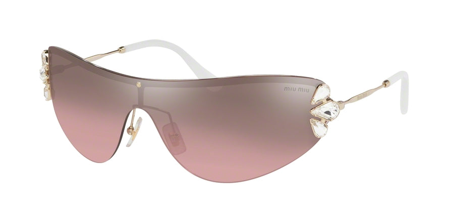 Miu Miu CORE COLLECTION MU66US Irregular Sunglasses  ZVN7L1-PALE GOLD 48-148-125 - Color Map gold