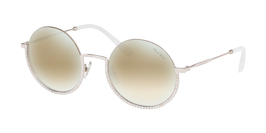 Miu Miu CORE COLLECTION MU69US Round Sunglasses  1BC168-SILVER 52-22-140 - Color Map silver