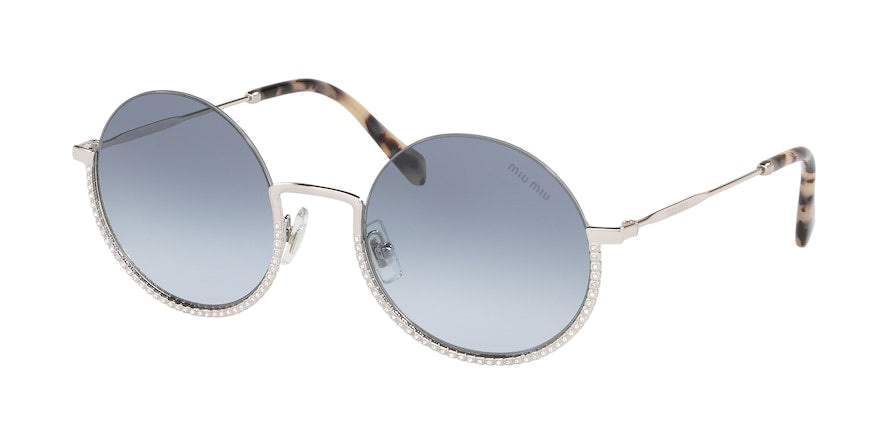 Miu Miu CORE COLLECTION MU69US Round Sunglasses  1BC4R2-SILVER 52-22-140 - Color Map silver