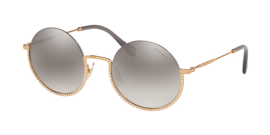 Miu Miu CORE COLLECTION MU69US Round Sunglasses  7OE5O0-ANTIQUE GOLD 52-22-140 - Color Map gold