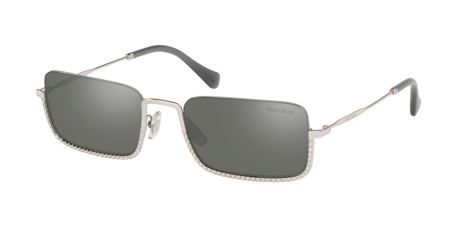 Miu Miu CORE COLLECTION MU70US Rectangle Sunglasses  1BC175-SILVER 55-20-140 - Color Map silver