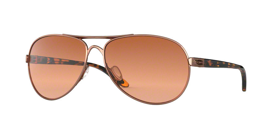 Oakley FEEDBACK OO4079 Pilot Sunglasses  407901-ROSE GOLD 59-13-135 - Color Map pink