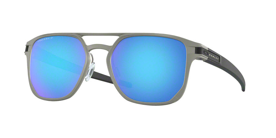 Oakley LATCH ALPHA OO4128 Round Sunglasses  412804-MATTE LIGHT GUNMETAL 53-19-142 - Color Map silver
