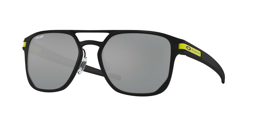 Oakley LATCH ALPHA OO4128 Round Sunglasses  412808-MATTE BLACK 53-19-142 - Color Map black