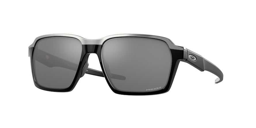 Oakley PARLAY OO4143 Rectangle Sunglasses  414302-POLISHED BLACK 58-16-145 - Color Map silver