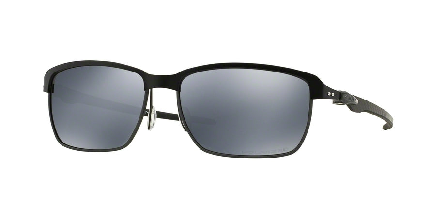 Oakley TINFOIL CARBON OO6018 Rectangle Sunglasses  601802-SATIN BLACK/ STEEL 58-15-131 - Color Map black