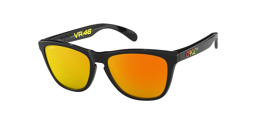 Oakley FROGSKINS OO9013 Square Sunglasses  24-325-POLISHED BLACK (VR/46) 55-17-139 - Color Map black