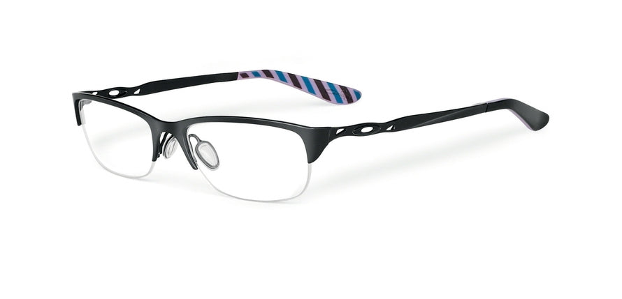 Oakley Optical CHAINRING OX5074 Rectangle Eyeglasses  507401-POLISHED BLACK 51-17-141 - Color Map black