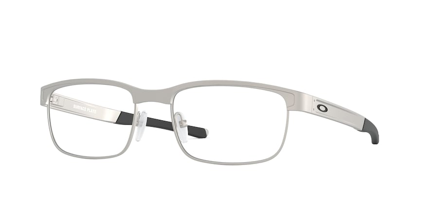 Oakley Optical SURFACE PLATE OX5132 Square Eyeglasses  513203-SATIN CHROME 56-18-140 - Color Map silver