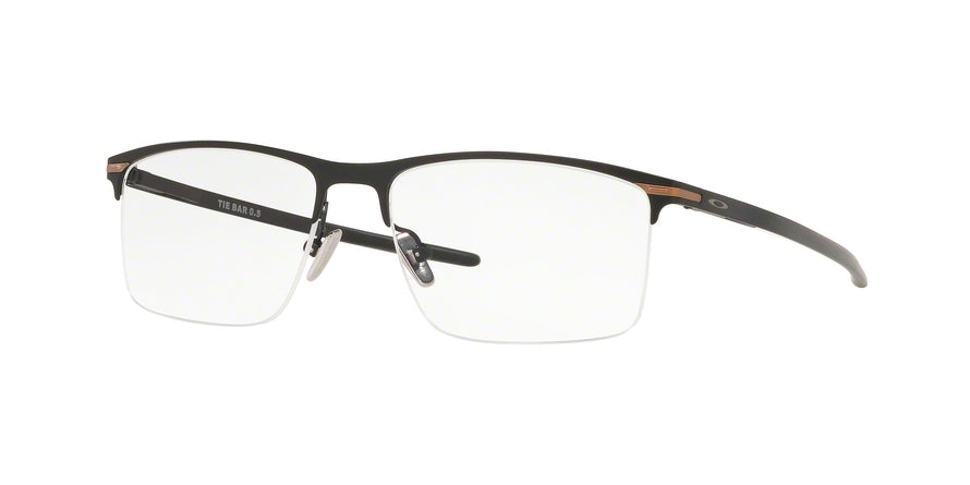 Oakley Optical TIE BAR 0.5 OX5140 Rectangle Eyeglasses  514001-SATIN BLACK 56-16-135 - Color Map black