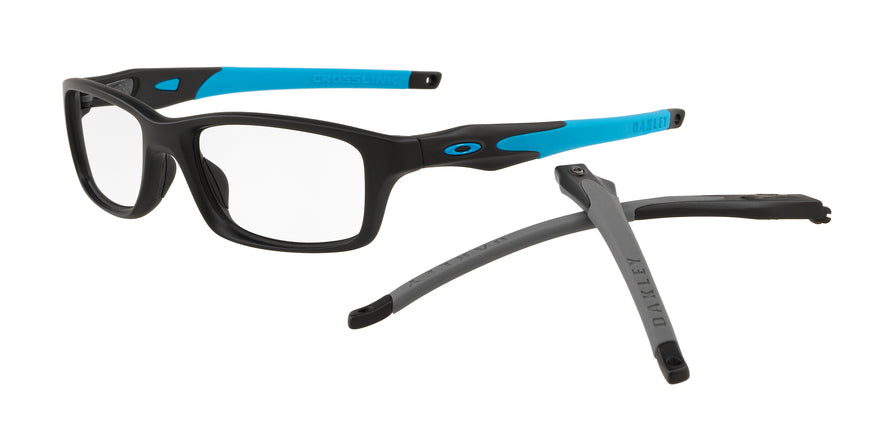 Oakley Optical CROSSLINK 55 OX8030 Rectangle Eyeglasses  803001-SATIN BLACK 55-18-140 - Color Map black