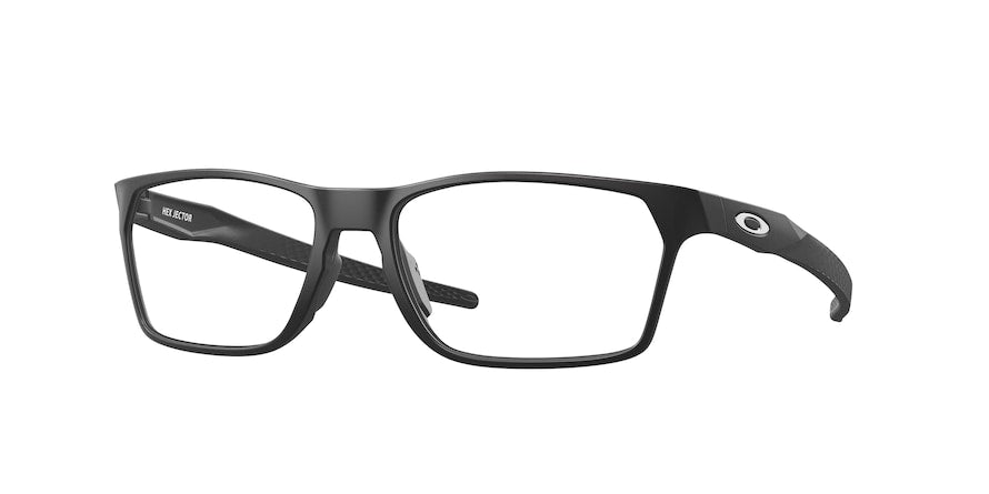 Oakley Optical HEX JECTOR OX8032 Rectangle Eyeglasses  803201-SATIN BLACK 57-17-141 - Color Map black