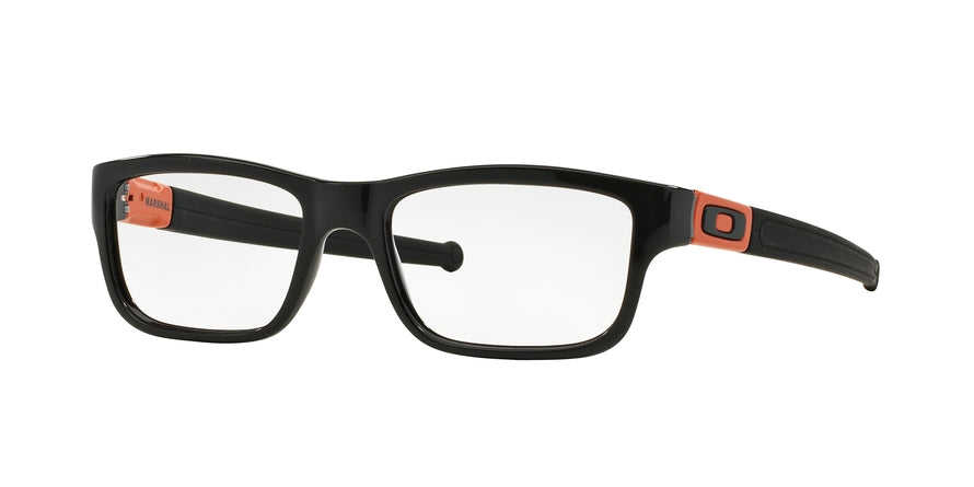 Oakley Optical MARSHAL OX8034 Rectangle Eyeglasses  803407-POLISHED BLACK 53-17-143 - Color Map black