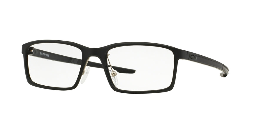 Oakley Optical MILESTONE OX8038 Rectangle Eyeglasses  803801-SATIN BLACK 52-17-141 - Color Map black