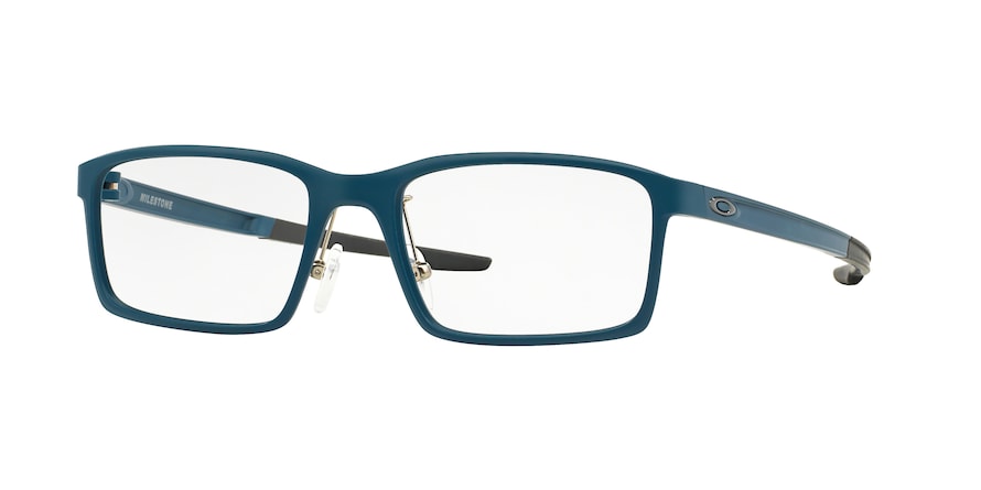 Oakley Optical MILESTONE OX8038 Rectangle Eyeglasses  803803-BLUE STEEL 52-17-141 - Color Map blue