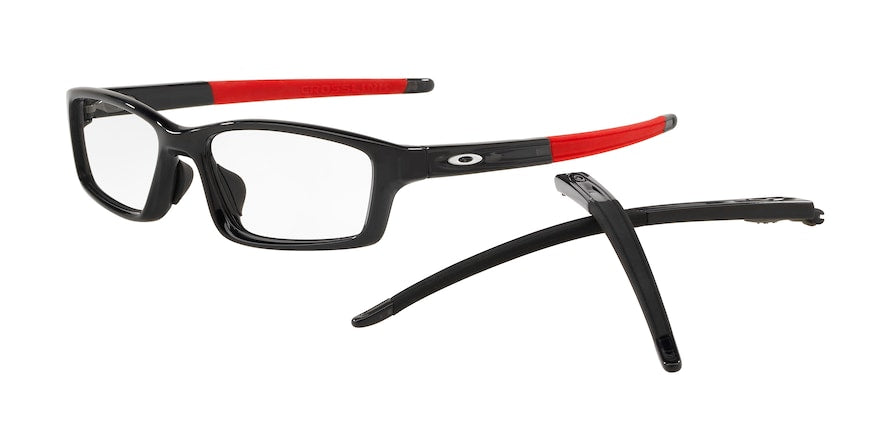 Oakley Optical CROSSLINK PITCH (A) OX8041 Rectangle Eyeglasses  804117-POLISHED BLACK INK 56-17-135 - Color Map black