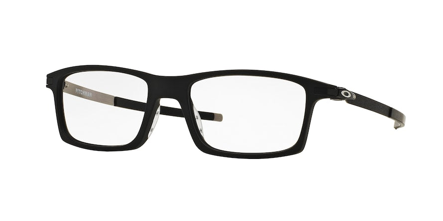 Oakley Optical PITCHMAN OX8050 Rectangle Eyeglasses  805001-SATIN BLACK 55-18-140 - Color Map black