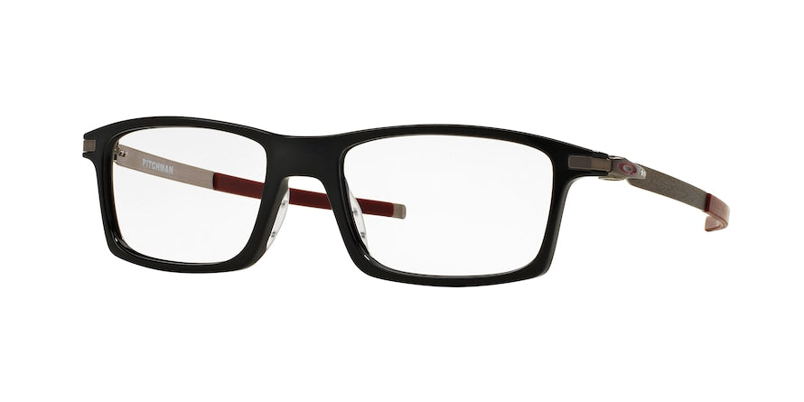 Oakley Optical PITCHMAN OX8050 Rectangle Eyeglasses  805005-POLISHED BLACK 53-18-140 - Color Map black