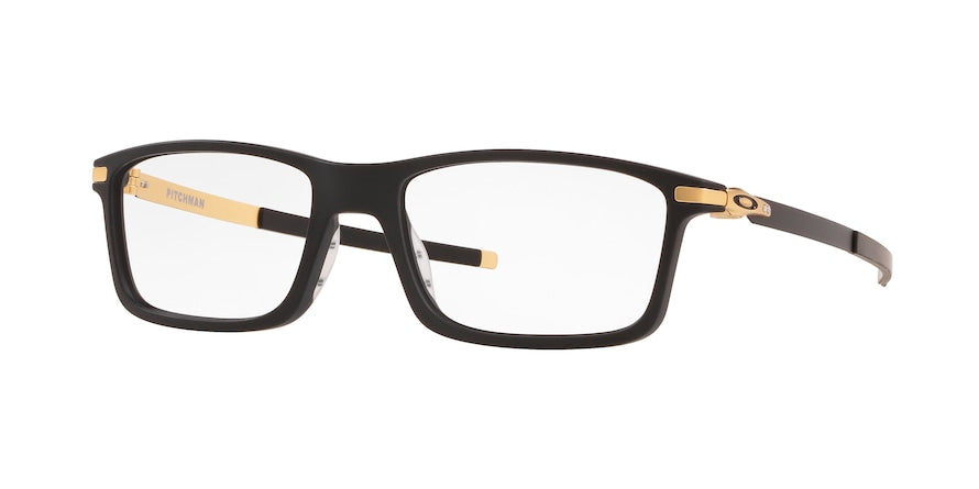 Oakley Optical PITCHMAN OX8050 Rectangle Eyeglasses  805014-SATIN BLACK 55-18-140 - Color Map black
