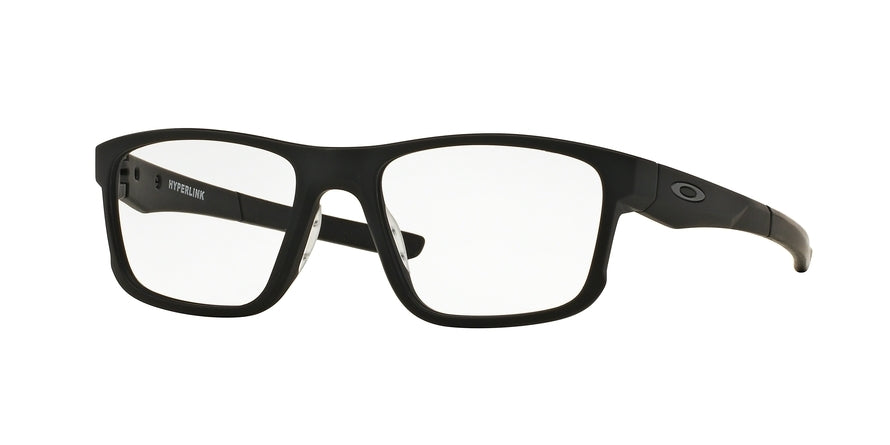 Oakley Optical HYPERLINK OX8078 Square Eyeglasses  807801-SATIN BLACK 54-18-140 - Color Map black