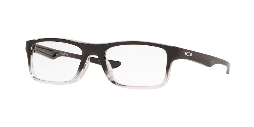 Oakley Optical PLANK 2.0 OX8081 Rectangle Eyeglasses  808112-POLISHED BLACK CLEAR FADE 53-18-139 - Color Map black