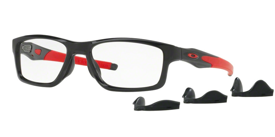 Oakley Optical CROSSLINK MNP OX8090 Rectangle Eyeglasses  809003-POLISHED BLACK INK 55-17-137 - Color Map black