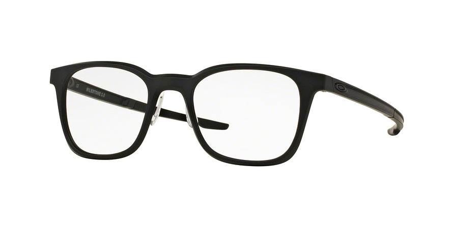 Oakley Optical MILESTONE 3.0 OX8093 Round Eyeglasses  809301-SATIN BLACK 49-19-141 - Color Map black