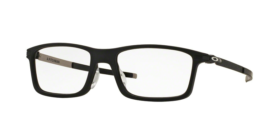 Oakley Optical PITCHMAN (A) OX8096 Rectangle Eyeglasses  809601-SATIN BLACK 55-18-140 - Color Map black