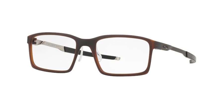 Oakley Optical STEEL LINE S OX8097 Rectangle Eyeglasses  809704-MATTE DARK AMBER 52-17-140 - Color Map brown