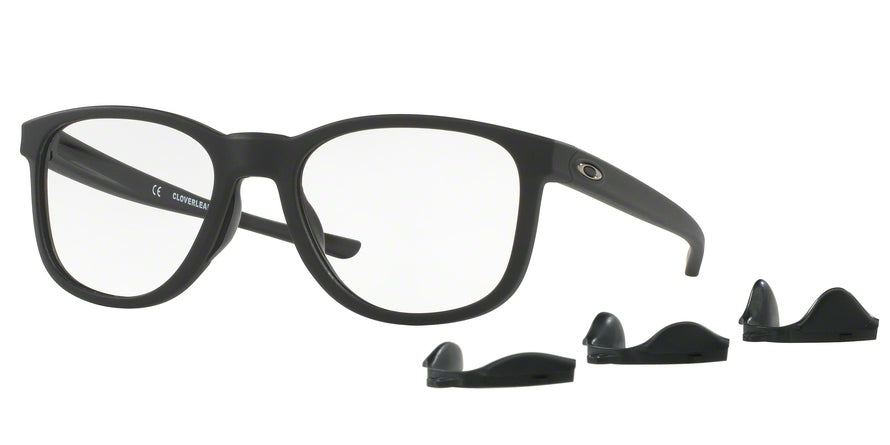 Oakley Optical CLOVERLEAF MNP OX8102 Round Eyeglasses  810201-SATIN BLACK 52-18-135 - Color Map black