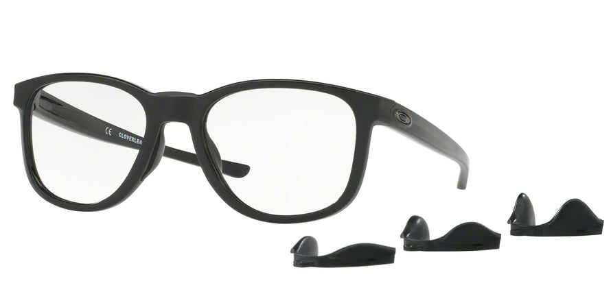 Oakley Optical CLOVERLEAF MNP OX8102 Round Eyeglasses  810202-POLISHED BLACK 52-18-135 - Color Map black