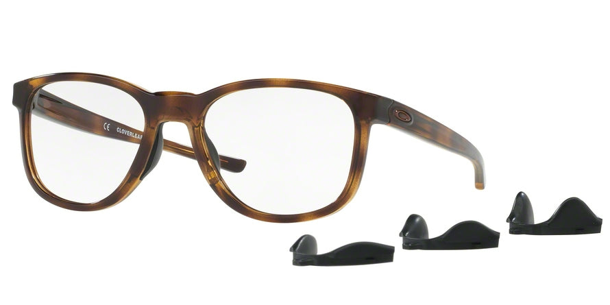Oakley Optical CLOVERLEAF MNP OX8102 Round Eyeglasses  810204-POLISHED BROWN TORTOISE 52-18-135 - Color Map brown