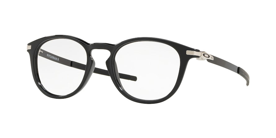 Oakley Optical PITCHMAN R OX8105 Round Eyeglasses  810506-POLISHED BLACK 50-19-140 - Color Map black