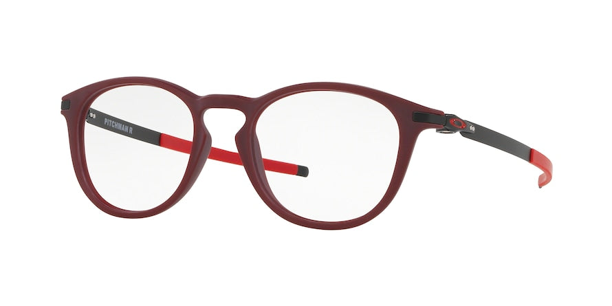Oakley Optical PITCHMAN R OX8105 Round Eyeglasses  810516-SATIN BRICK RED 50-19-140 - Color Map red