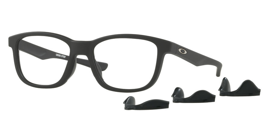 Oakley Optical CROSS STEP OX8106 Round Eyeglasses  810601-SATIN BLACK 50-16-135 - Color Map black
