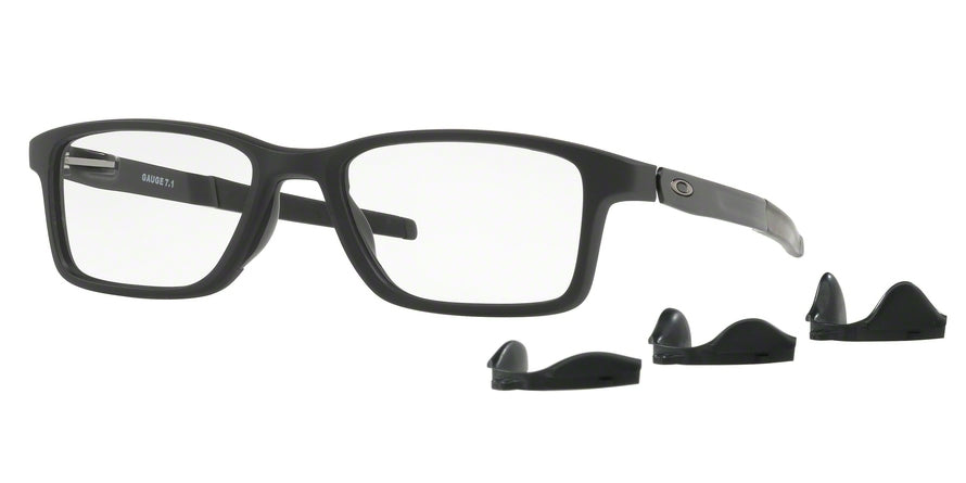 Oakley Optical GAUGE 7.1 OX8112 Rectangle Eyeglasses  811201-SATIN BLACK 54-18-136 - Color Map black