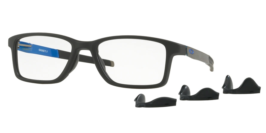 Oakley Optical GAUGE 7.1 OX8112 Rectangle Eyeglasses  811204-SATIN BLACK 54-18-136 - Color Map black