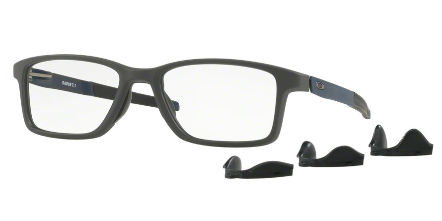 Oakley Optical GAUGE 7.1 OX8112 Rectangle Eyeglasses  811205-SATIN PAVEMENT 52-18-136 - Color Map silver
