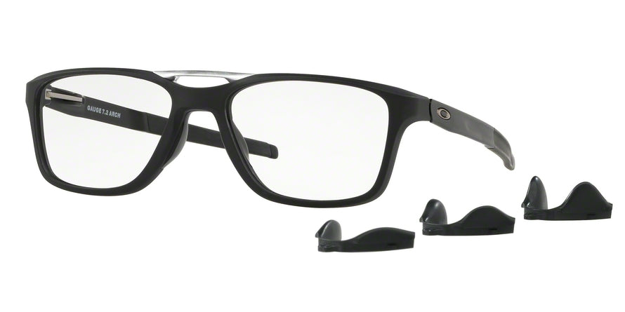 Oakley Optical GAUGE 7.2 ARCH OX8113 Square Eyeglasses  811301-SATIN BLACK 53-17-136 - Color Map black