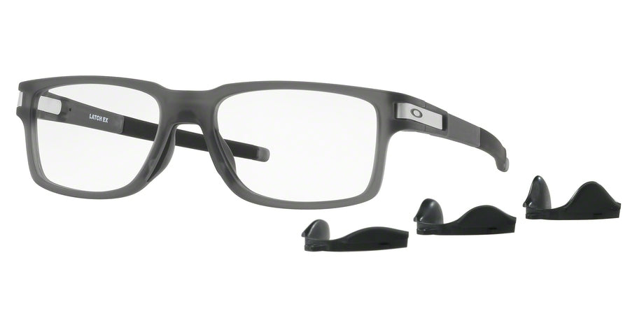Oakley Optical LATCH EX OX8115 Rectangle Eyeglasses  811502-SATIN GREY SMOKE 54-17-136 - Color Map grey