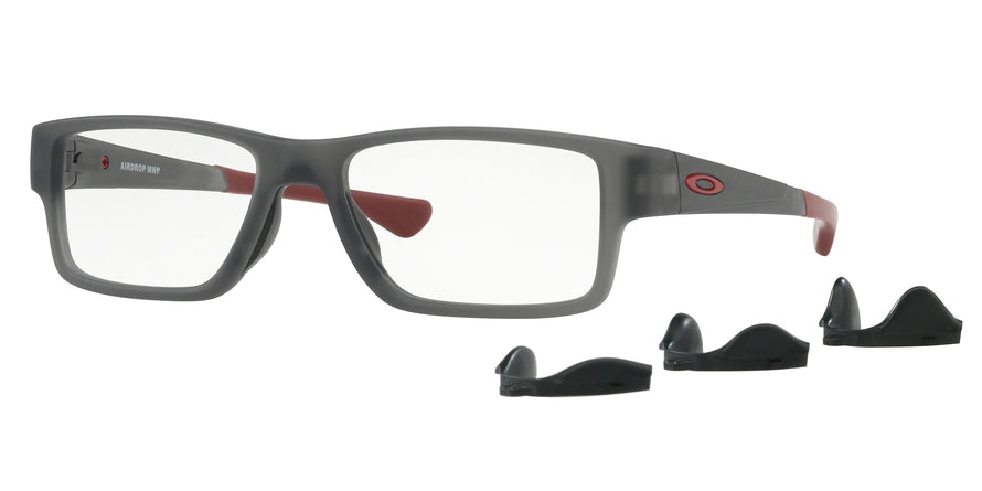 Oakley Optical AIRDROP MNP OX8121 Rectangle Eyeglasses  812103-SATIN GREY SMOKE 55-17-139 - Color Map grey