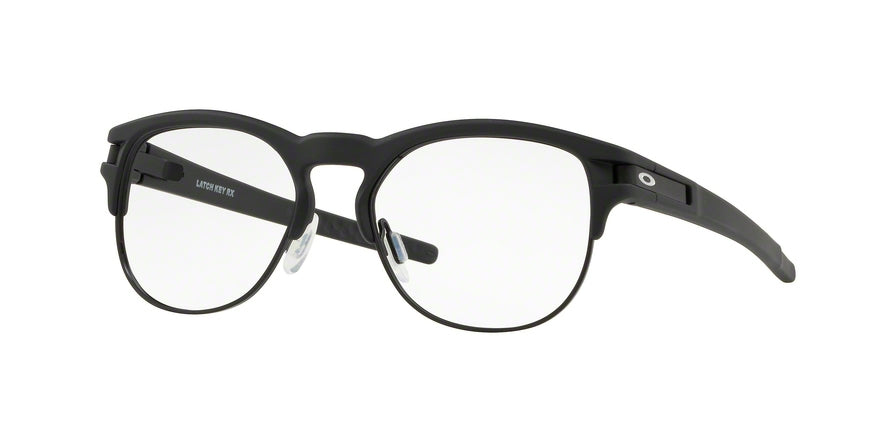 Oakley Optical LATCH KEY RX OX8134 Round Eyeglasses  813401-SATIN BLACK 50-17-133 - Color Map black