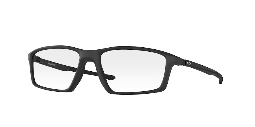 Oakley Optical CHAMBER OX8138 Rectangle Eyeglasses  813801-SATIN BLACK 55-16-133 - Color Map black