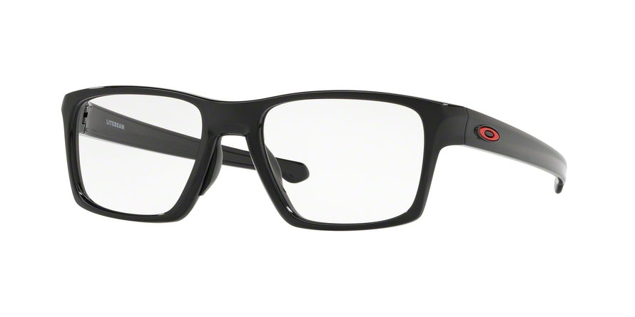 Oakley Optical LITEBEAM OX8140 Square Eyeglasses  814003-POLISHED BLACK 53-18-140 - Color Map black