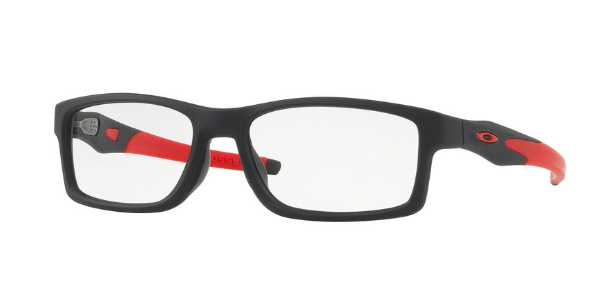 Oakley Optical CROSSLINK (A) MNP OX8141 Rectangle Eyeglasses  814101-SATIN BLACK 56-17-137 - Color Map black