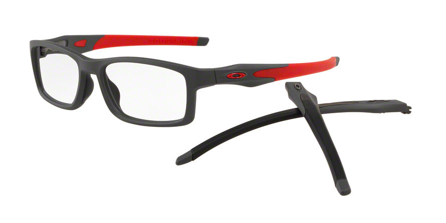 Oakley Optical CROSSLINK (A) MNP OX8141 Rectangle Eyeglasses  814105-SATIN PAVEMENT 56-17-137 - Color Map silver