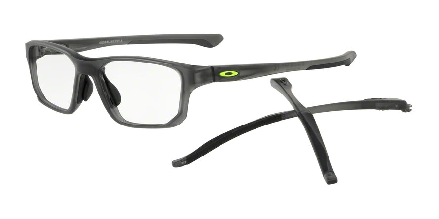 Oakley Optical CROSSLINK FIT (A) OX8142 Rectangle Eyeglasses  814202-SATIN GREY SMOKE 56-17-150 - Color Map grey