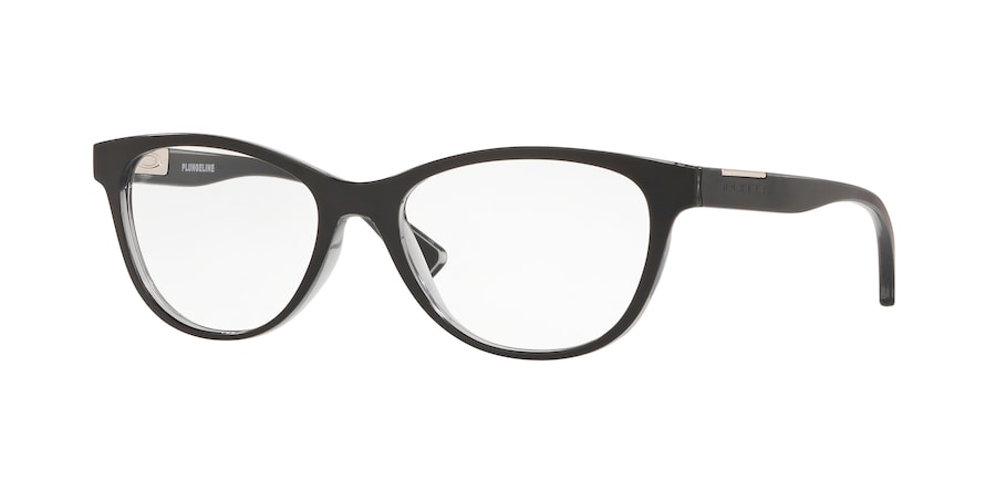 Oakley Optical PLUNGELINE OX8146 Round Eyeglasses  814601-POLISHED SHADOW GREY 52-16-138 - Color Map black